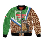 Personalised Equatorial Guinea Bomber Jacket Bubo Poensis With Coat Of Arms