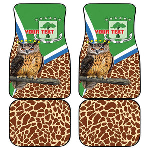 Personalised Equatorial Guinea Car Mats Bubo Poensis With Coat Of Arms