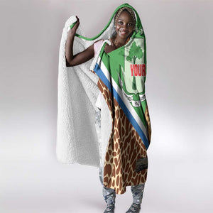 Personalised Equatorial Guinea Hooded Blanket Bubo Poensis With Coat Of Arms