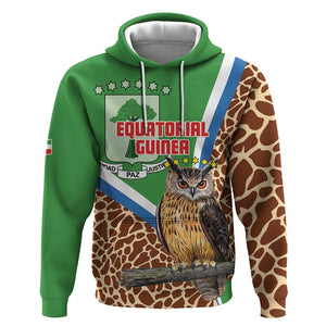 Personalised Equatorial Guinea Hoodie Bubo Poensis With Coat Of Arms