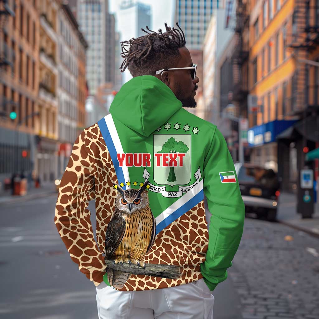 Personalised Equatorial Guinea Hoodie Bubo Poensis With Coat Of Arms