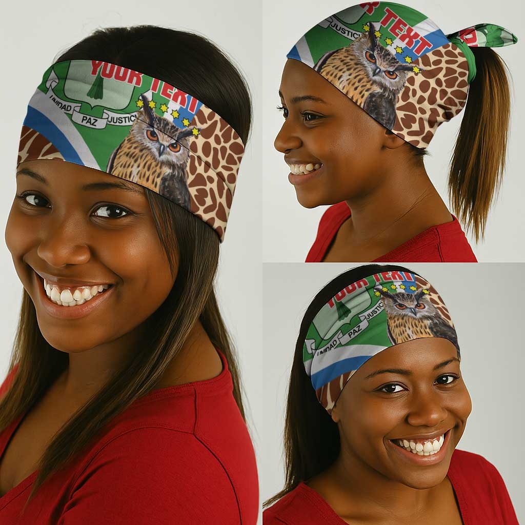 Personalised Equatorial Guinea Neck Gaiter Bubo Poensis Coat Of Arms LT15