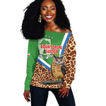 Personalised Equatorial Guinea Off Shoulder Sweater Bubo Poensis With Coat Of Arms