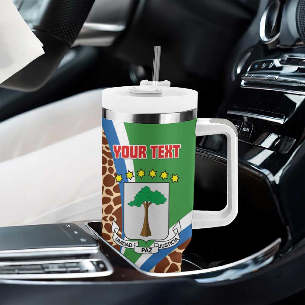 Personalised Equatorial Guinea Tumbler With Handle Bubo Poensis With Coat Of Arms