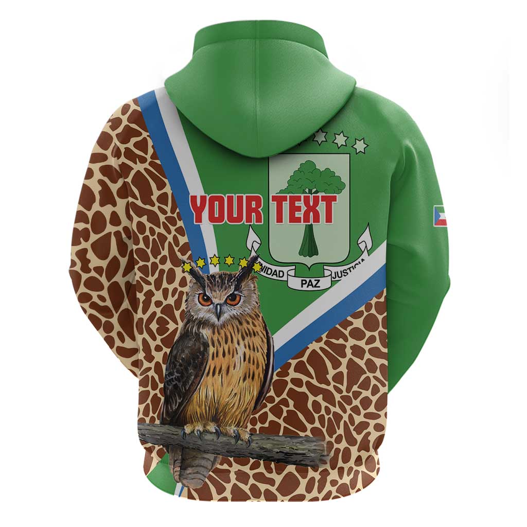 Personalised Equatorial Guinea Zip Hoodie Bubo Poensis With Coat Of Arms