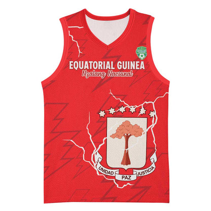 Custom Equatorial Guinea Football Basketball Jersey Go Champions - Red Version LT15