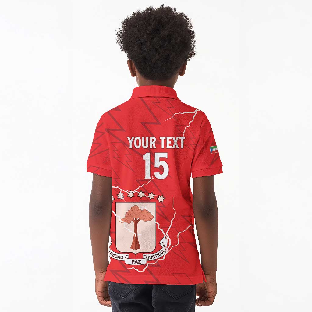 Custom Equatorial Guinea Football Kid Polo Shirt Go Champions - Red Version