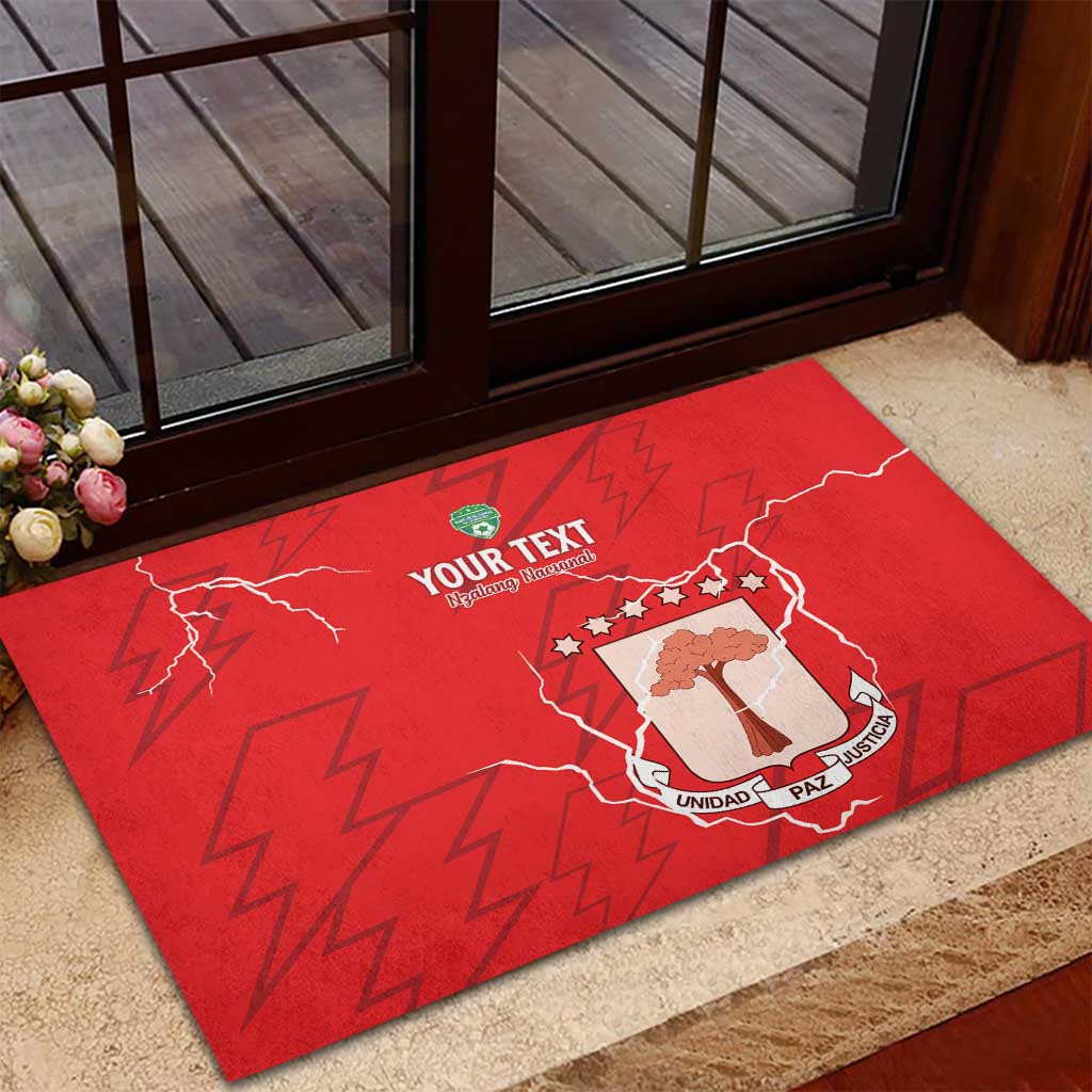 Custom Equatorial Guinea Football Rubber Doormat Go Champions - Red Version