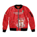 Custom Equatorial Guinea Football Sleeve Zip Bomber Jacket Go Champions - Red Version