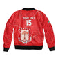 Custom Equatorial Guinea Football Sleeve Zip Bomber Jacket Go Champions - Red Version
