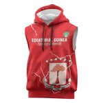 Custom Equatorial Guinea Football Sleeveless Hoodie Go Champions - Red Version - African Pride