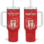 Custom Equatorial Guinea Football Tumbler With Handle Go Champions - Red Version