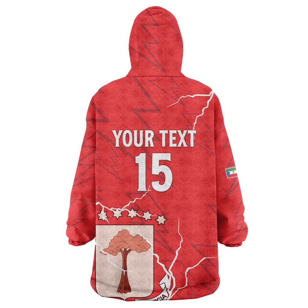 Custom Equatorial Guinea Football Wearable Blanket Hoodie Go Champions - Red Version