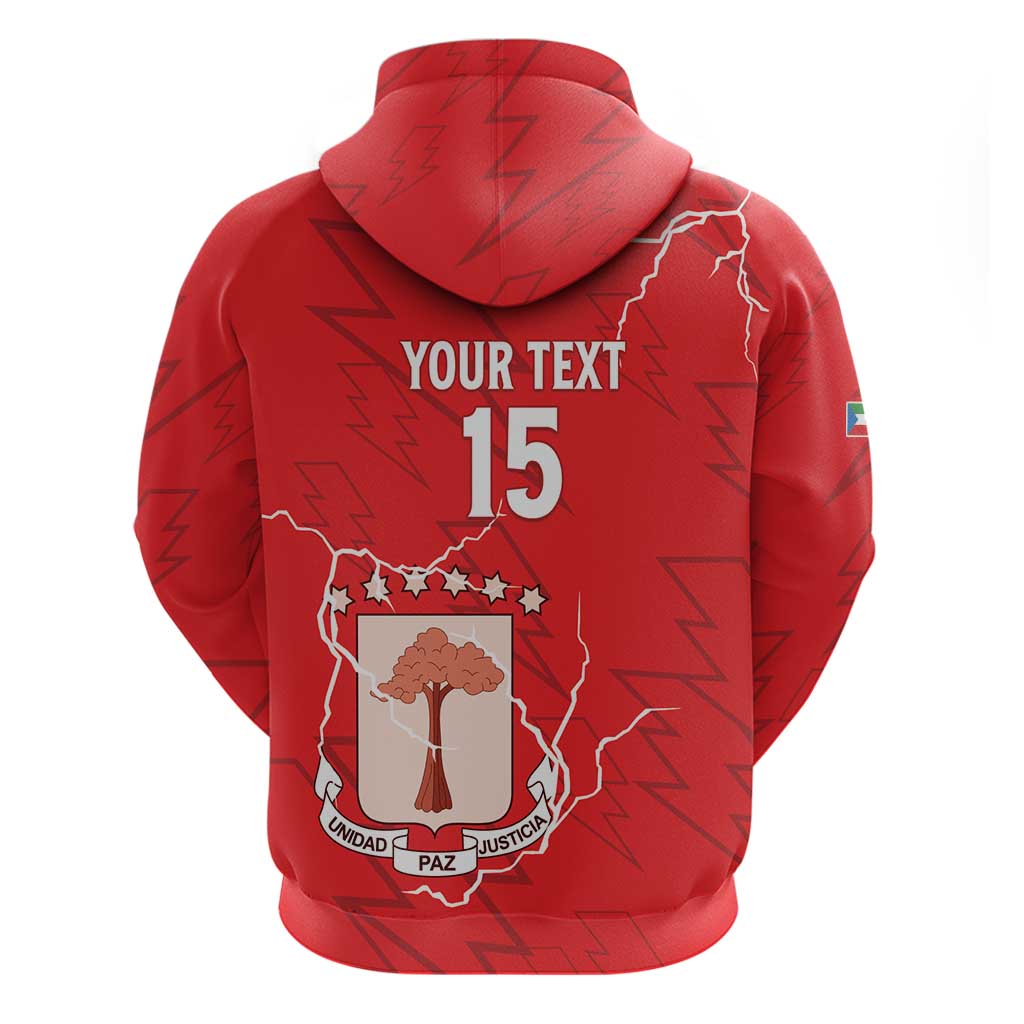 Custom Equatorial Guinea Football Zip Hoodie Go Champions - Red Version