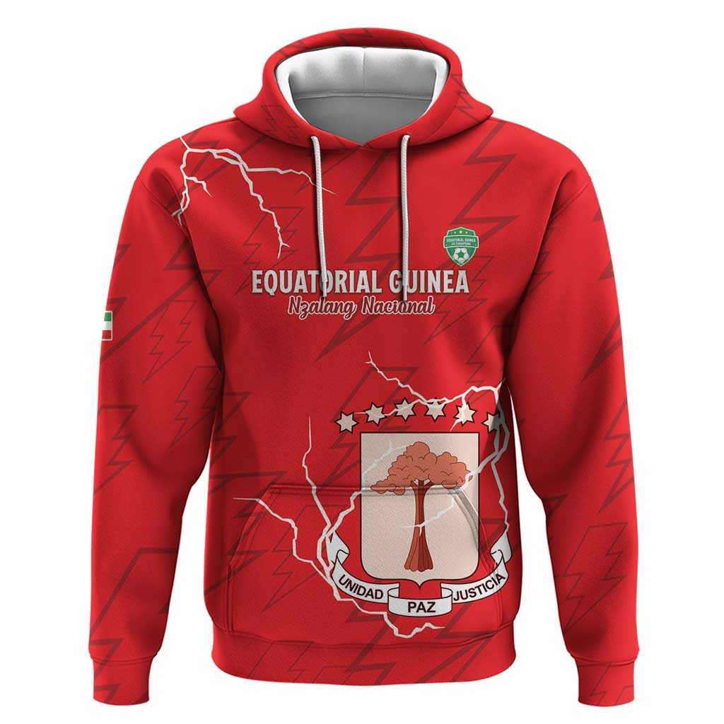 Custom Equatorial Guinea Football Zip Hoodie Go Champions - Red Version