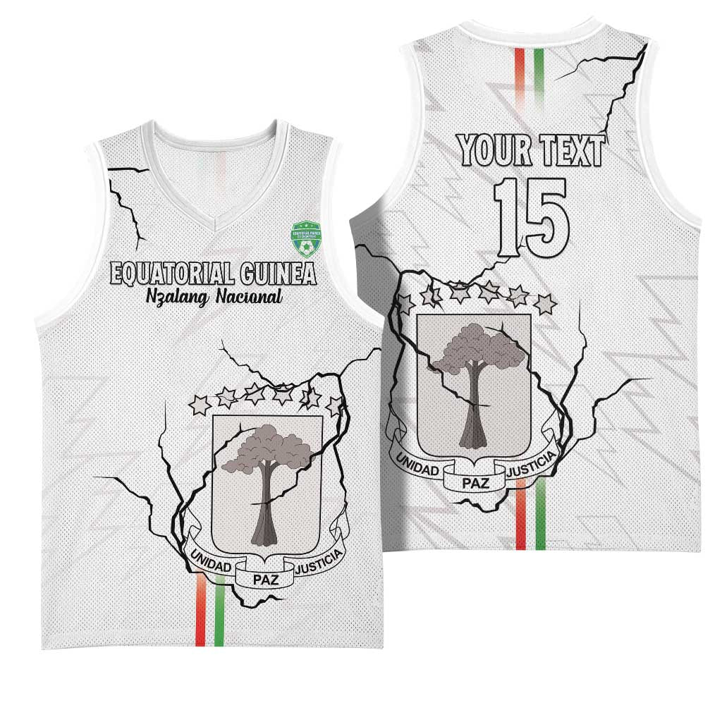 Custom Equatorial Guinea Football Basketball Jersey Go Champions - White Version LT15