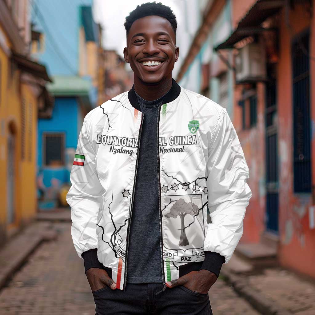Custom Equatorial Guinea Football Bomber Jacket Go Champions - White Version