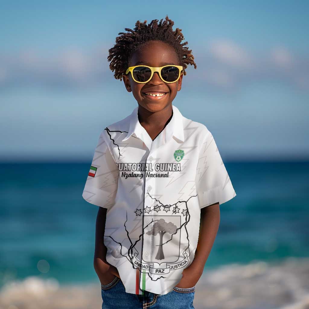 Custom Equatorial Guinea Football Kid Hawaiian Shirt Go Champions - White Version
