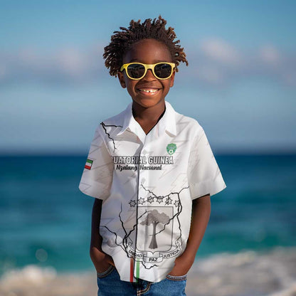 Custom Equatorial Guinea Football Kid Hawaiian Shirt Go Champions - White Version