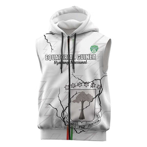 Custom Equatorial Guinea Football Sleeveless Zip Hoodie Go Champions - White Version - African Pride