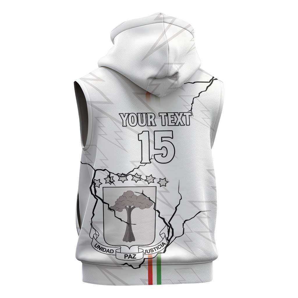 Custom Equatorial Guinea Football Sleeveless Zip Hoodie Go Champions - White Version - African Pride