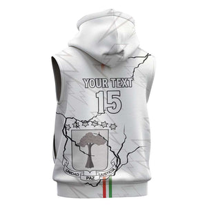 Custom Equatorial Guinea Football Sleeveless Zip Hoodie Go Champions - White Version - African Pride