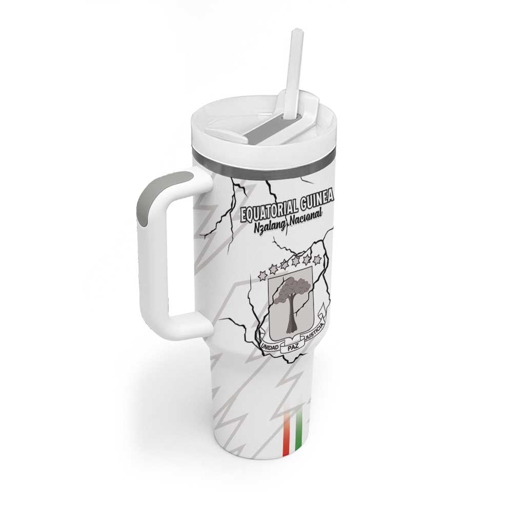 Custom Equatorial Guinea Football Tumbler With Handle Go Champions - White Version