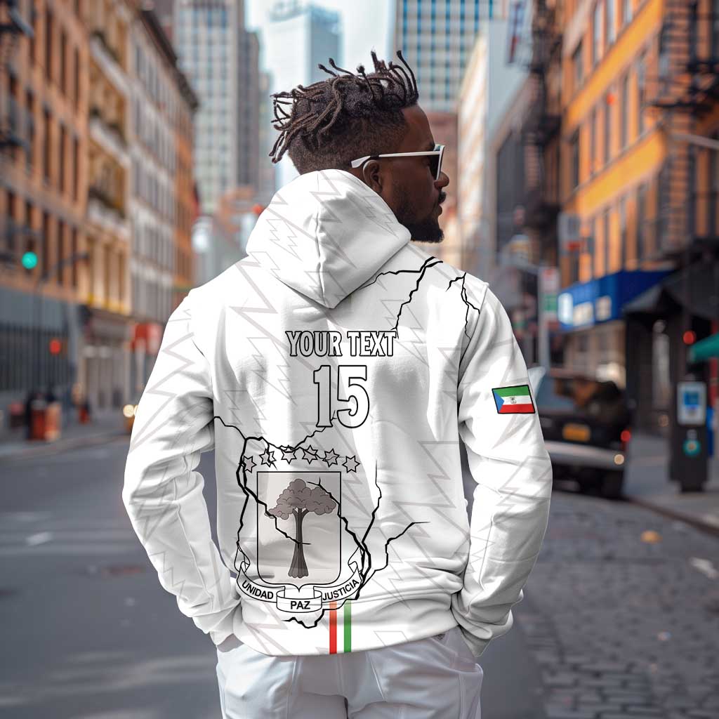 Custom Equatorial Guinea Football Zip Hoodie Go Champions - White Version