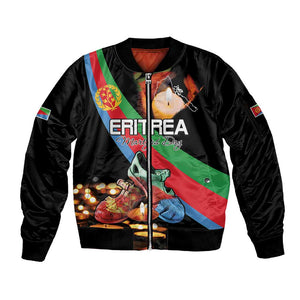 Personalized Eritrea Martyrs Day Sleeve Zip Bomber Jacket Candlelight Vigil Remembering Our Heroes