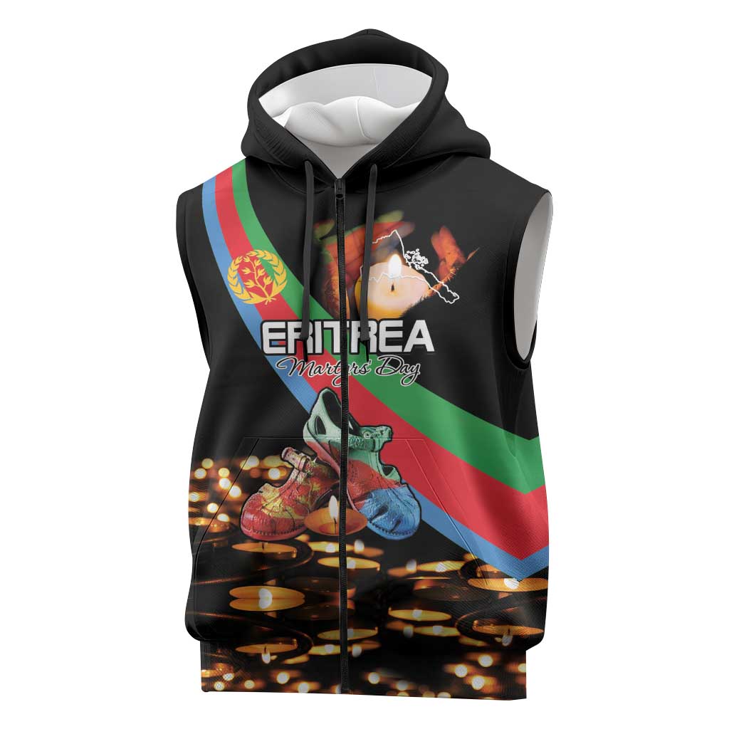 Personalized Eritrea Martyrs Day Sleeveless Zip Hoodie Candlelight Vigil Remembering Our Heroes - African Pride