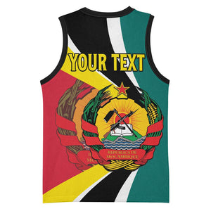 Personalized Mozambique Independence Day Basketball Jersey Coat Of Arms - Flag Style LT15