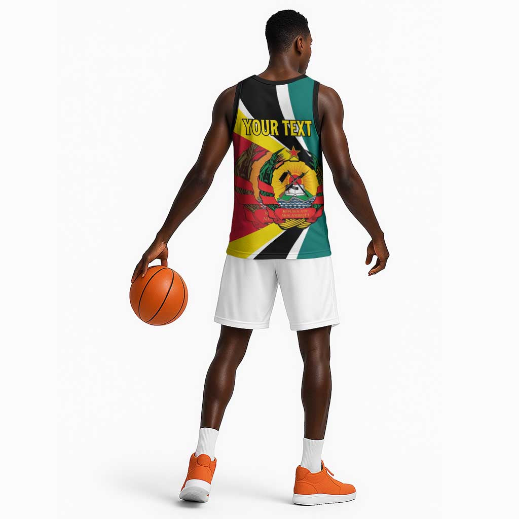 Personalized Mozambique Independence Day Basketball Jersey Coat Of Arms - Flag Style LT15