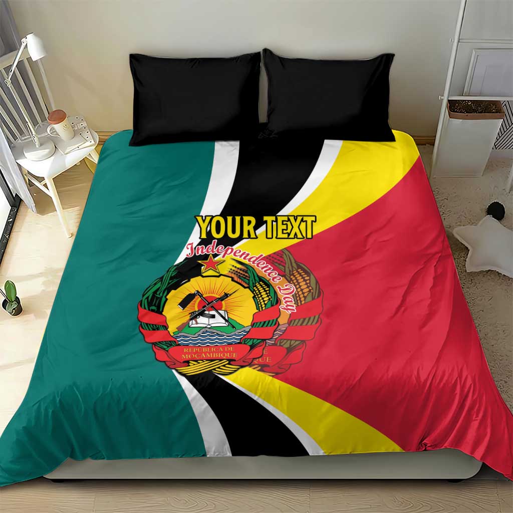 Personalized Mozambique Independence Day Bedding Set Coat Of Arms - Flag Style