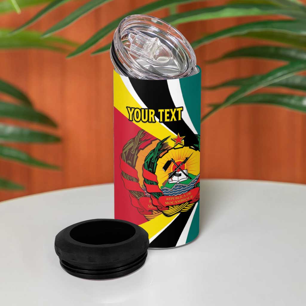 Personalized Mozambique Independence Day 4 in 1 Can Cooler Tumbler Coat Of Arms - Flag Style