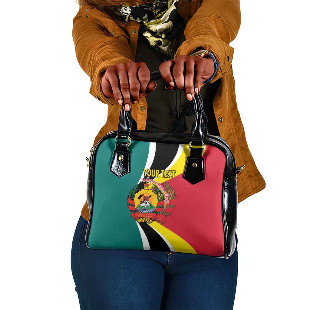 Personalized Mozambique Independence Day Shoulder Handbag Coat Of Arms - Flag Style