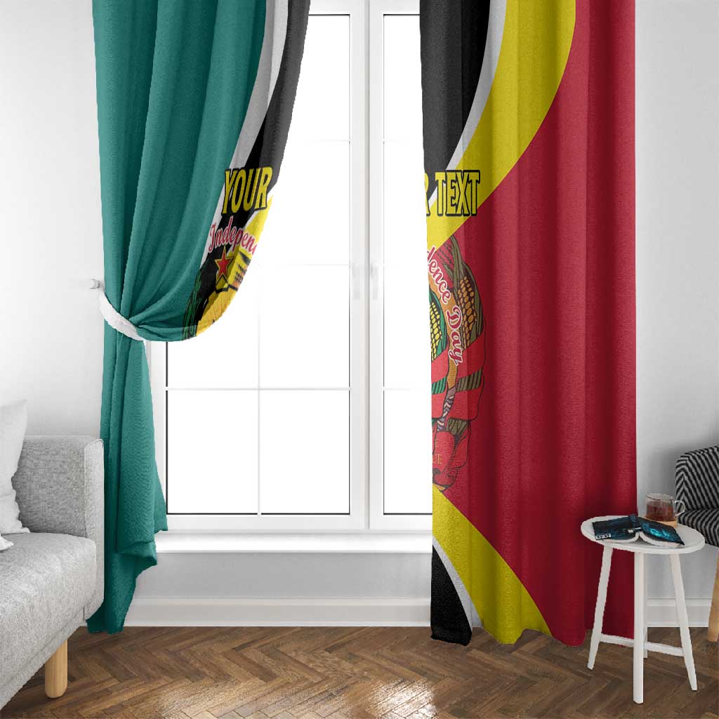 Personalized Mozambique Independence Day Window Curtain Coat Of Arms - Flag Style