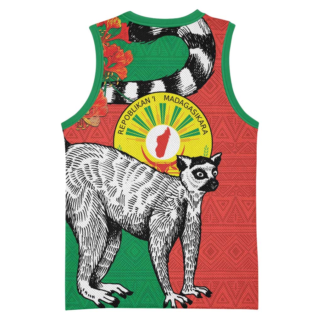 Happy Madagasikara Independence Day Basketball Jersey Ring-Tailed Lemur With Seal LT15