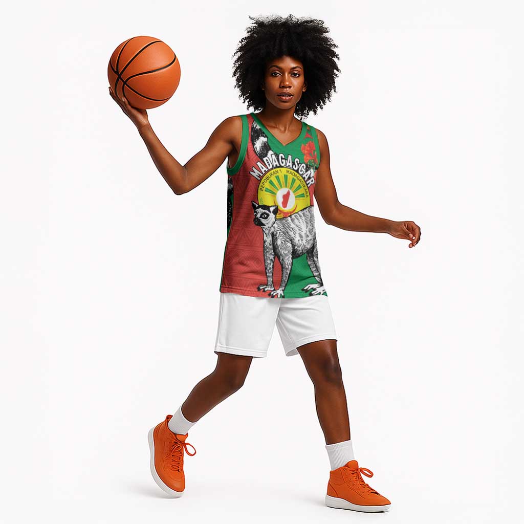 Happy Madagasikara Independence Day Basketball Jersey Ring-Tailed Lemur With Seal LT15