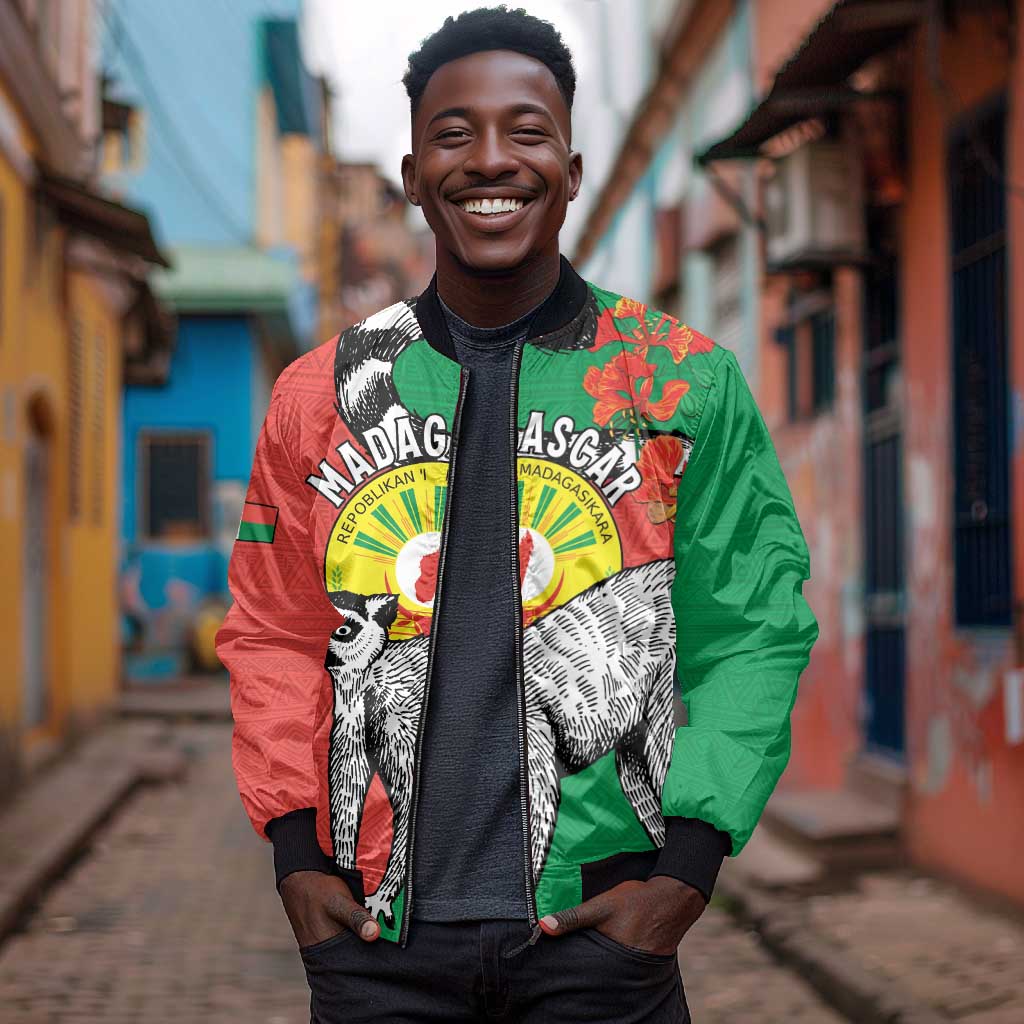 Happy Madagasikara Independence Day Bomber Jacket Ring-Tailed Lemur With Seal