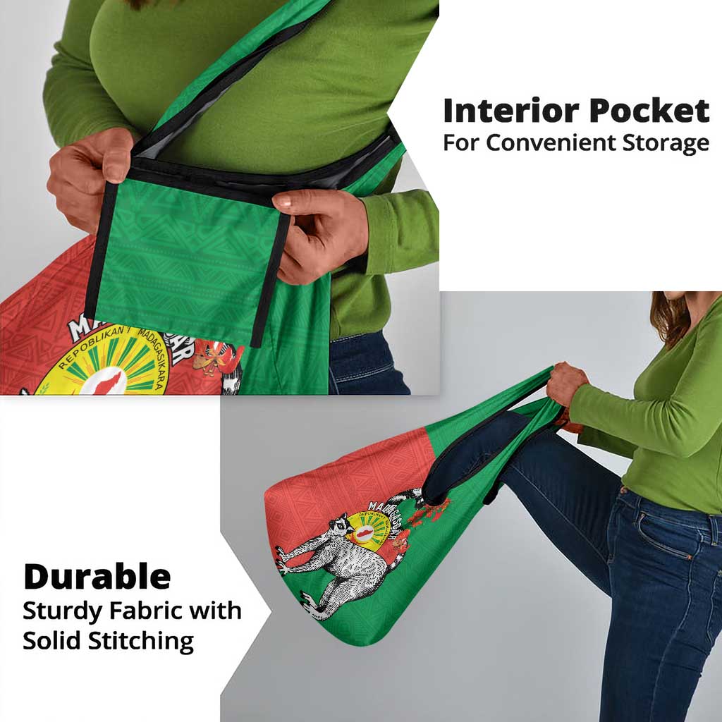 Happy Madagasikara Independence Day Grocery Bag Ring-Tailed Lemur With Seal