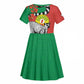 Happy Madagasikara Independence Day Kid Short Sleeve Dress Ring-Tailed Lemur With Seal