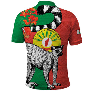 Happy Madagasikara Independence Day Polo Shirt Ring-Tailed Lemur With Seal