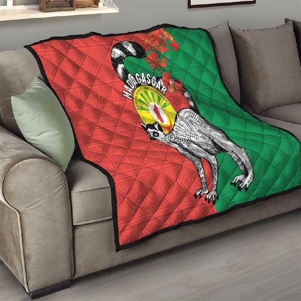 Happy Madagasikara Independence Day Quilt Ring-Tailed Lemur With Seal
