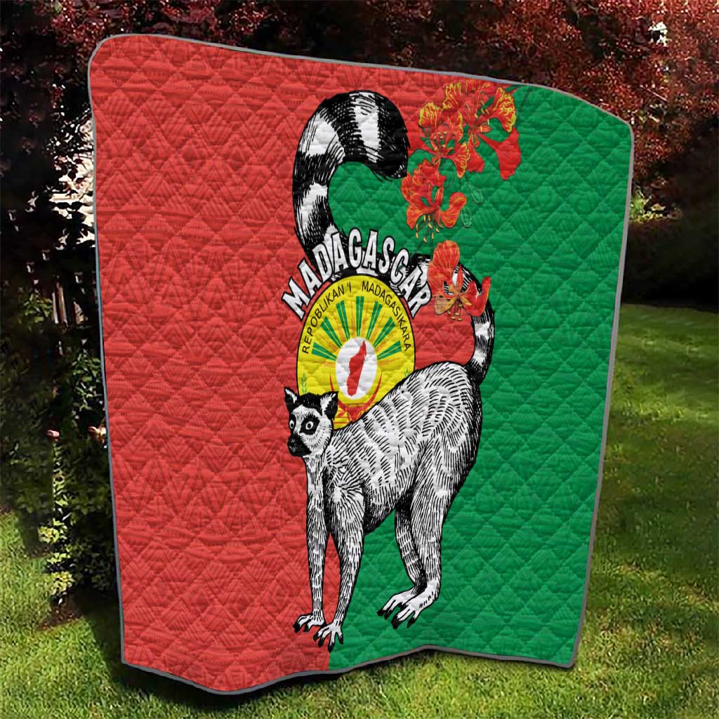 Happy Madagasikara Independence Day Quilt Ring-Tailed Lemur With Seal