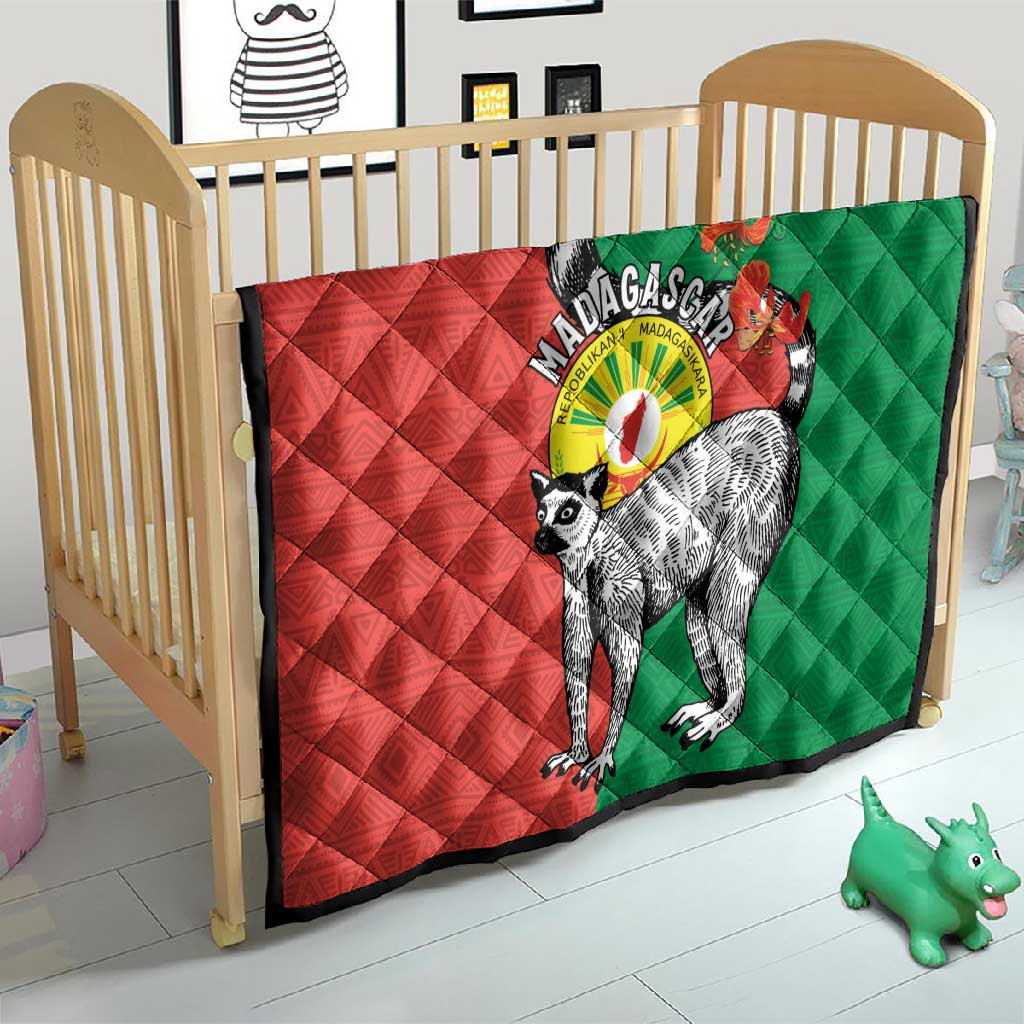 Happy Madagasikara Independence Day Quilt Ring-Tailed Lemur With Seal