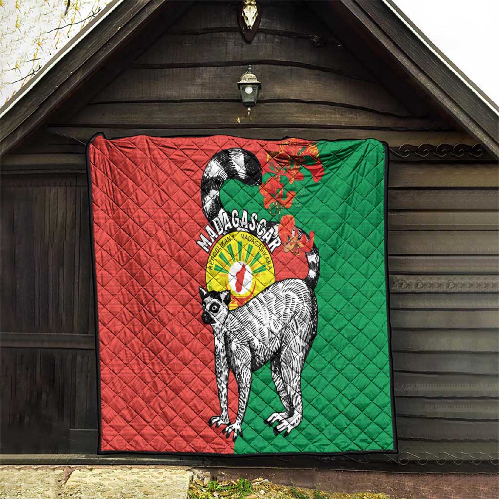 Happy Madagasikara Independence Day Quilt Ring-Tailed Lemur With Seal