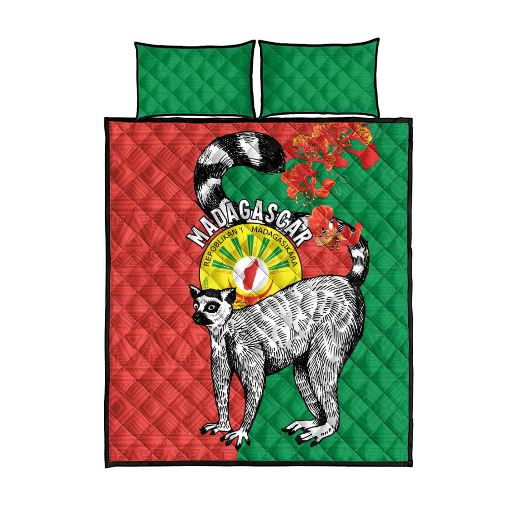 Happy Madagasikara Independence Day Quilt Bed Set Ring-Tailed Lemur With Seal