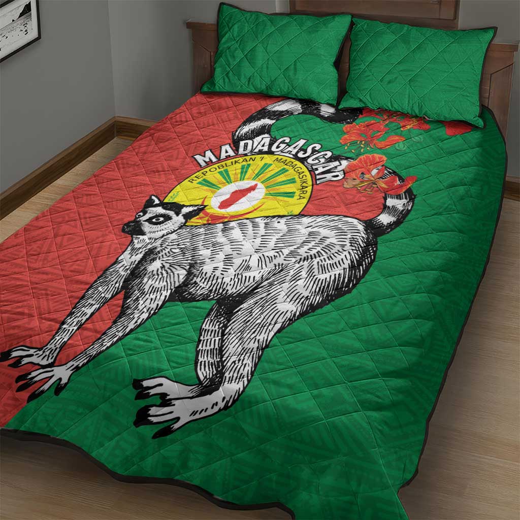 Happy Madagasikara Independence Day Quilt Bed Set Ring-Tailed Lemur With Seal