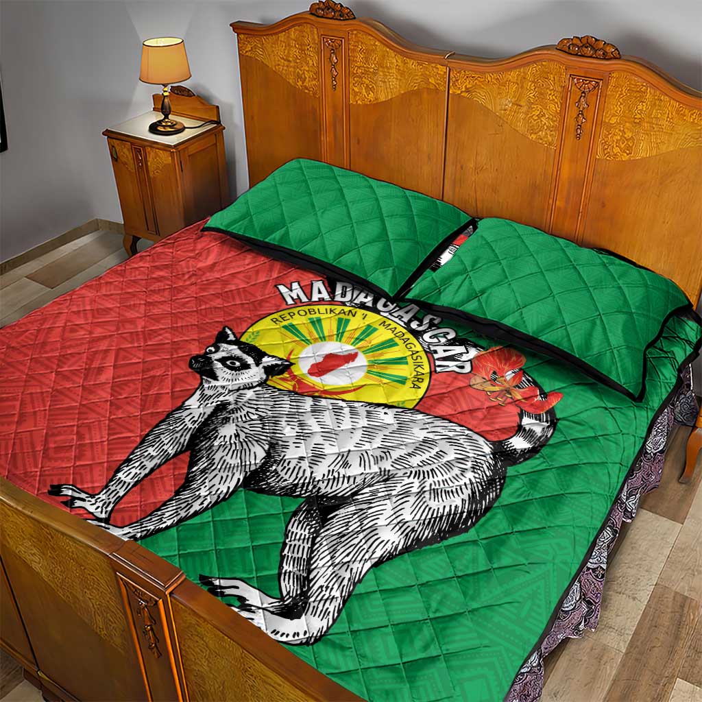 Happy Madagasikara Independence Day Quilt Bed Set Ring-Tailed Lemur With Seal