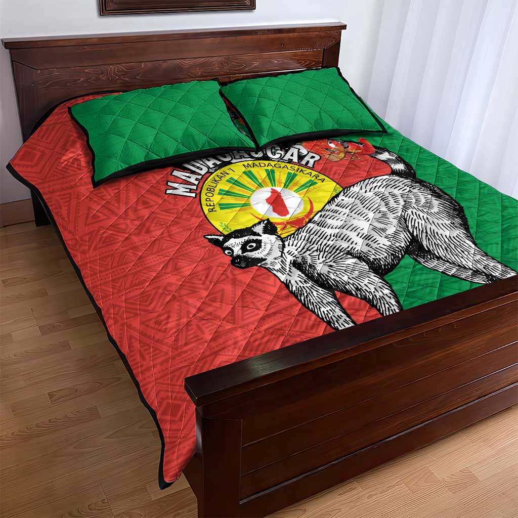 Happy Madagasikara Independence Day Quilt Bed Set Ring-Tailed Lemur With Seal